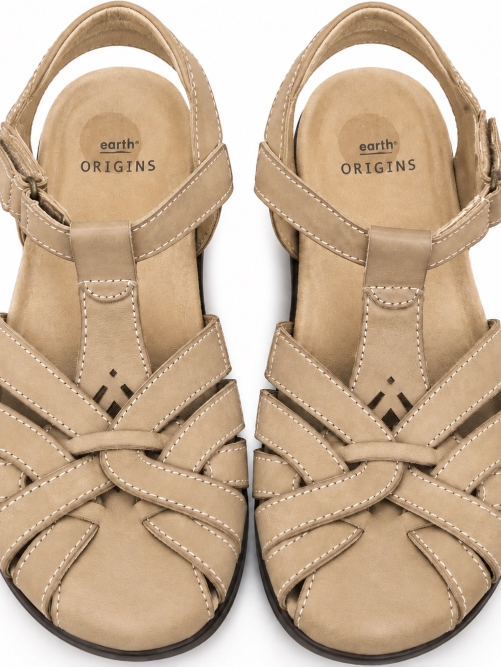 Earth Origins Beige/Tan Strappy Comfort Sandals
